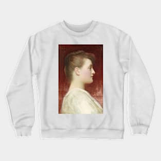 Girl in Profile by Frederic Leighton Crewneck Sweatshirt